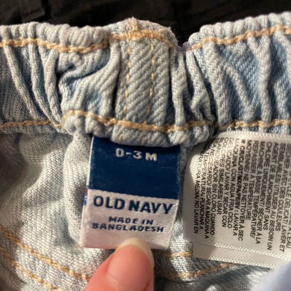 Old Navy Carters Garanimals Jeans Infant Girls 0-3 Months Blue & Black Fringe - Picture 3 of 8